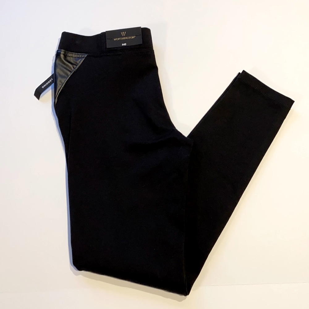 Worthington Small Black Pull on Leggings New D32